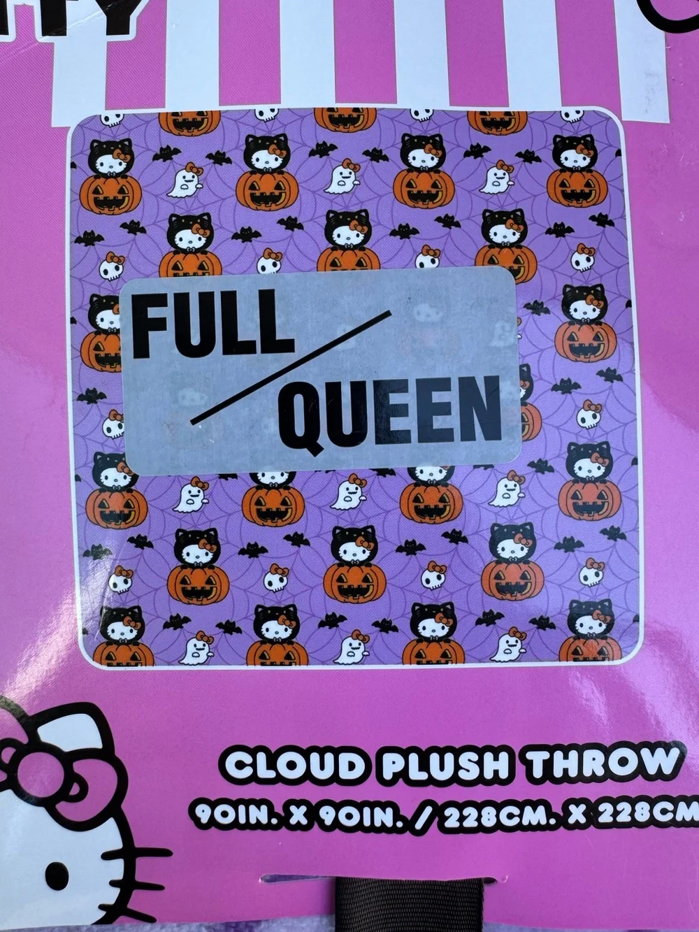 Hello Kitty Purple and Orange Halloween Pumpkin Plush Throw